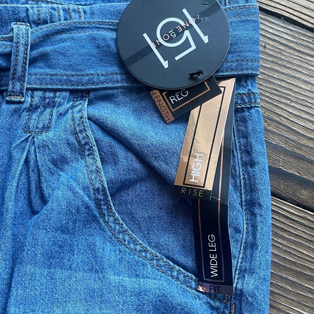 Blue Wide Leg Jeans - Picture 6 of 6